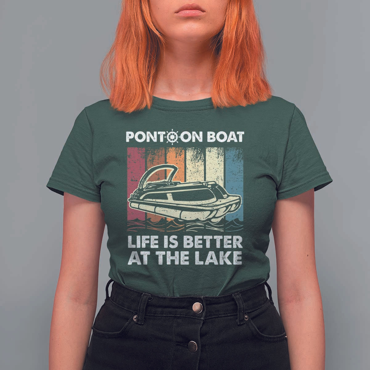 Pontoon Boat T Shirt For Women Life Is Better At The Lake