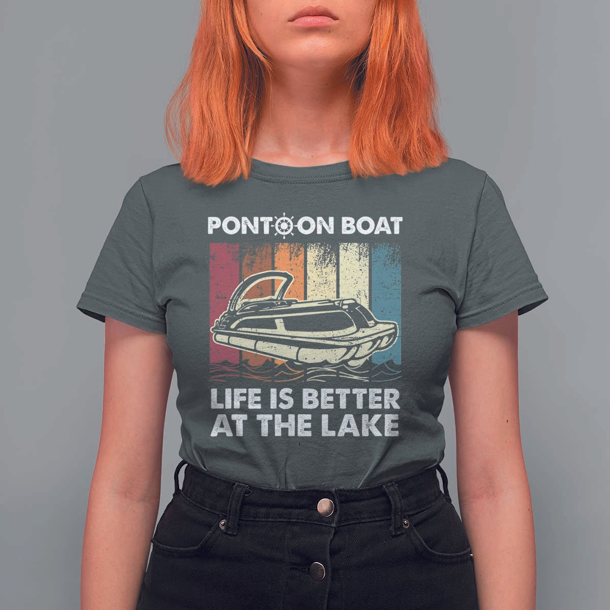 Pontoon Boat T Shirt For Women Life Is Better At The Lake