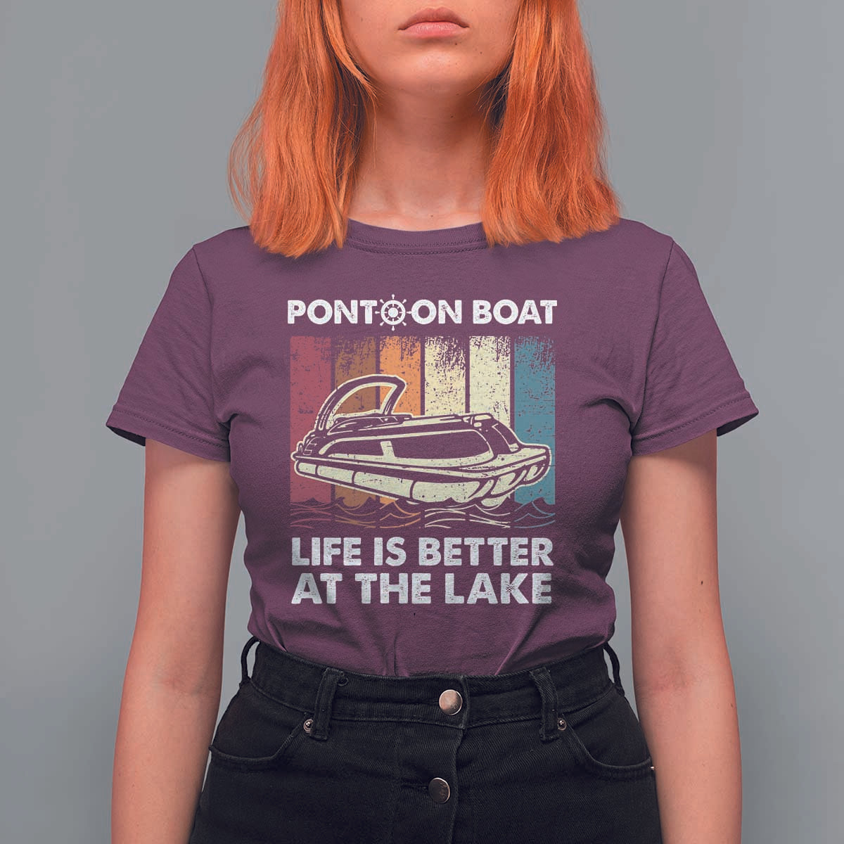 Pontoon Boat T Shirt For Women Life Is Better At The Lake