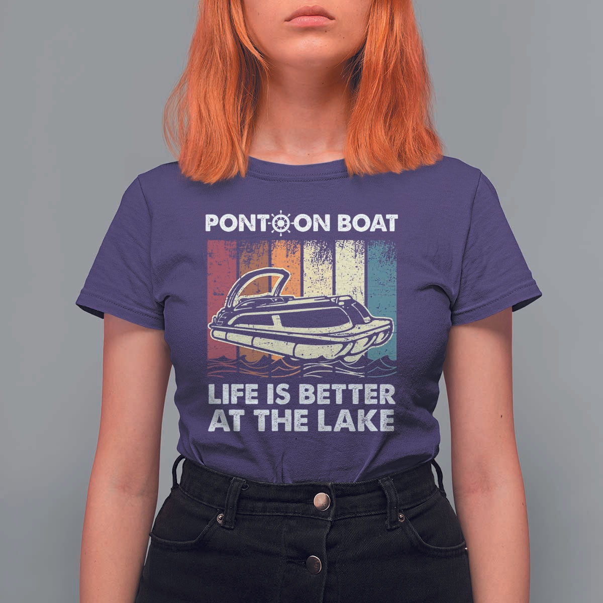 Pontoon Boat T Shirt For Women Life Is Better At The Lake