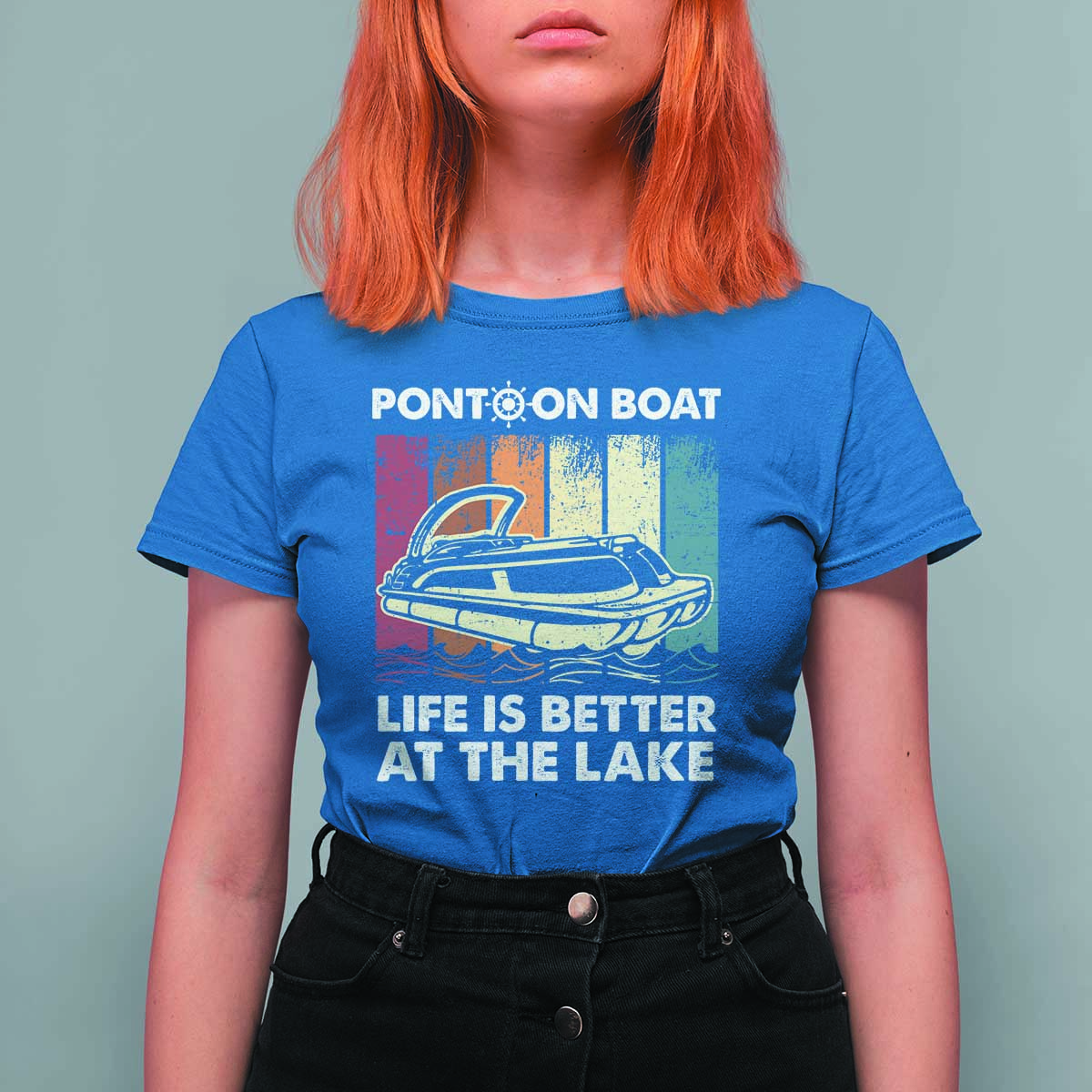 Pontoon Boat T Shirt For Women Life Is Better At The Lake