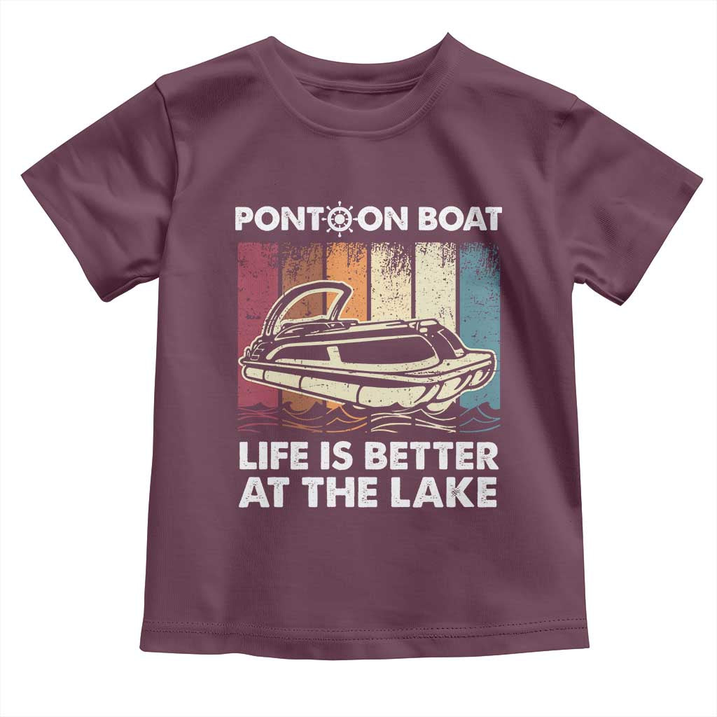 Pontoon Boat Toddler T Shirt Life Is Better At The Lake