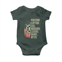 Pontoon Boat Captain Baby Onesie Dad Husband Legend Brave Myth