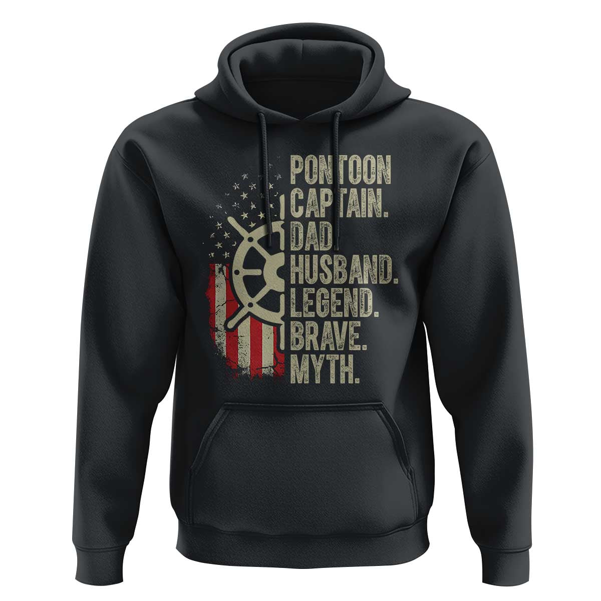 Pontoon Boat Captain Hoodie Dad Husband Legend Brave Myth