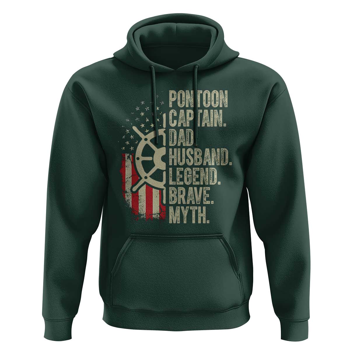 Pontoon Boat Captain Hoodie Dad Husband Legend Brave Myth