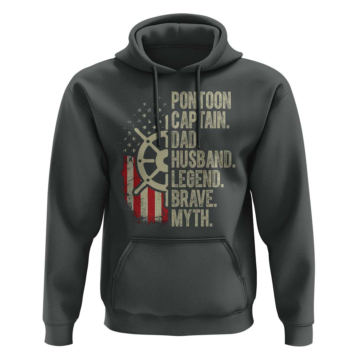 Pontoon Boat Captain Hoodie Dad Husband Legend Brave Myth