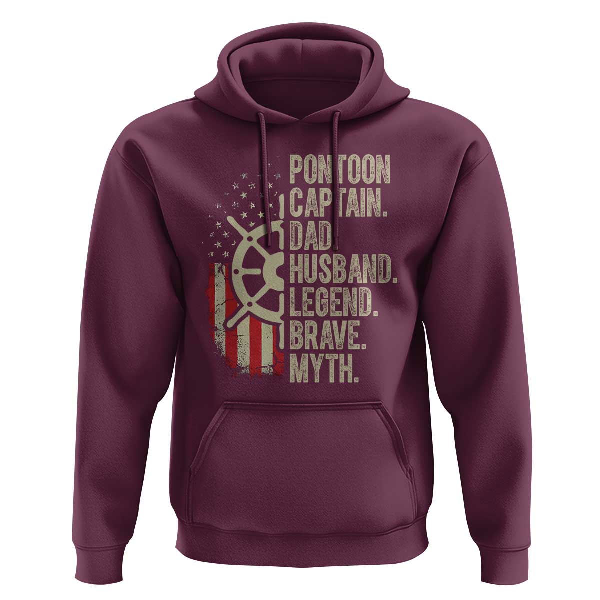 Pontoon Boat Captain Hoodie Dad Husband Legend Brave Myth