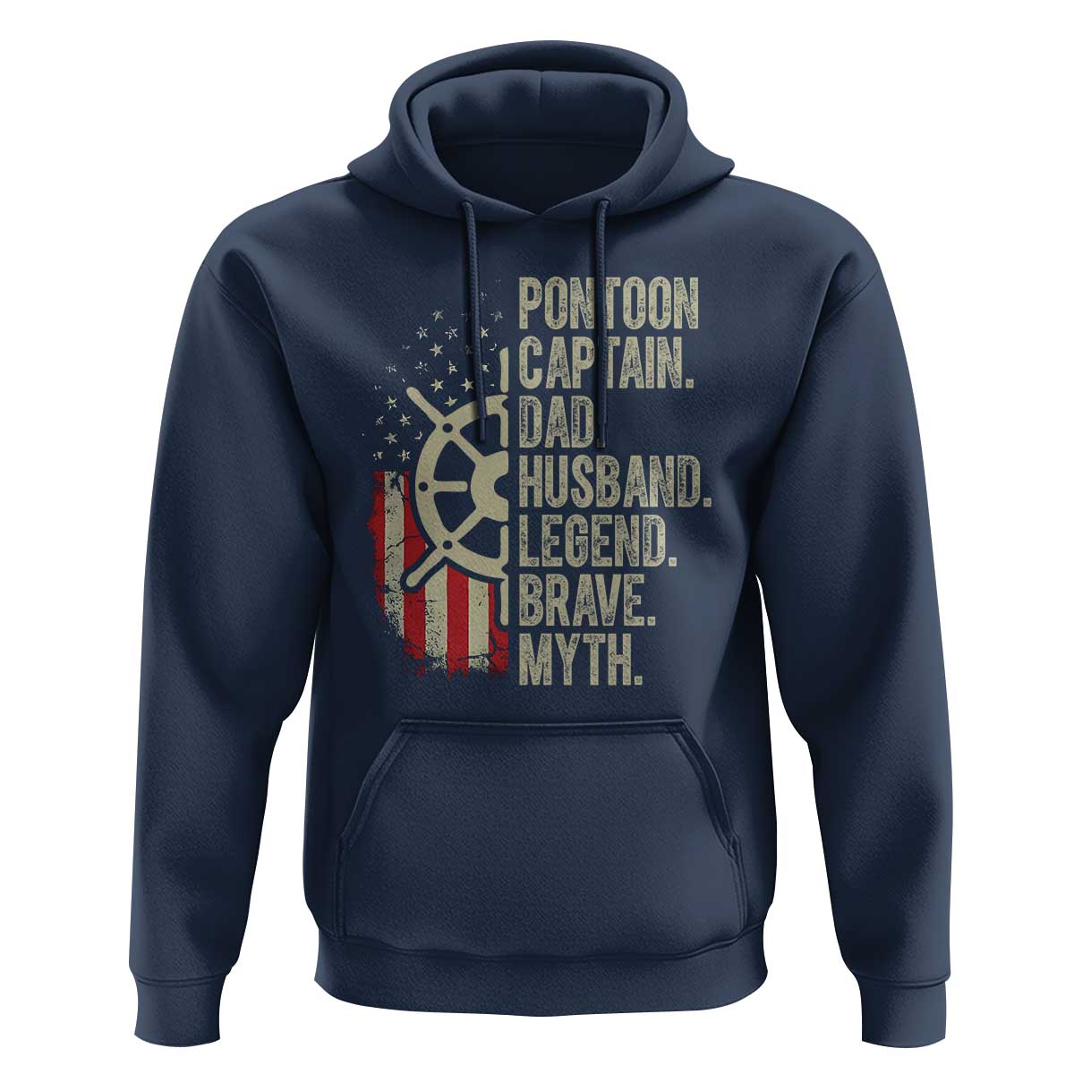 Pontoon Boat Captain Hoodie Dad Husband Legend Brave Myth