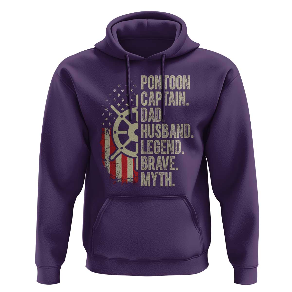 Pontoon Boat Captain Hoodie Dad Husband Legend Brave Myth