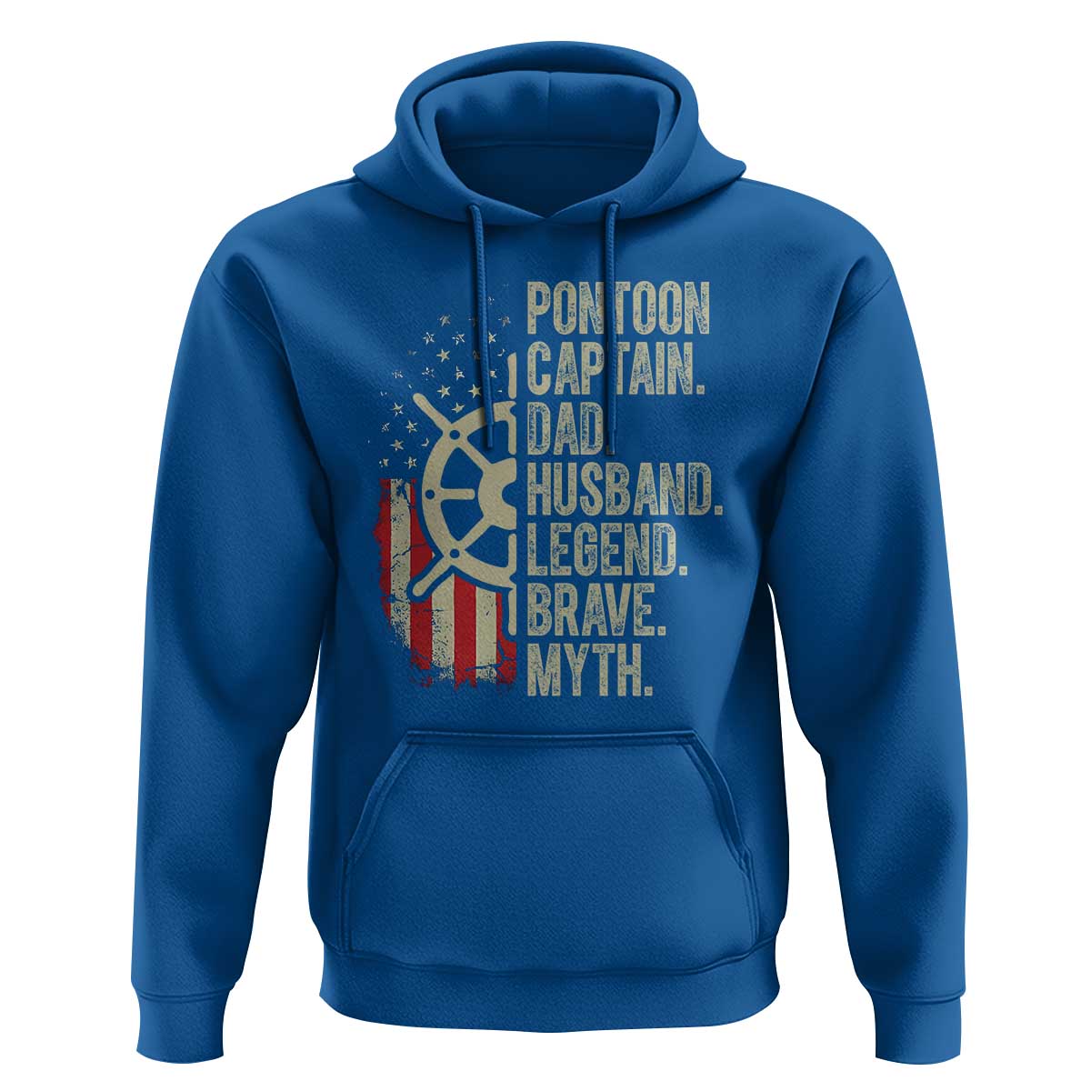 Pontoon Boat Captain Hoodie Dad Husband Legend Brave Myth