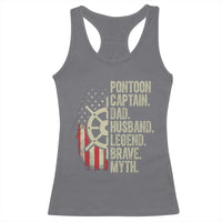 Pontoon Boat Captain Racerback Tank Top Dad Husband Legend Brave Myth