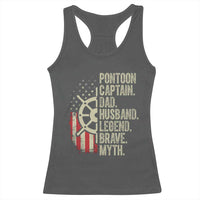 Pontoon Boat Captain Racerback Tank Top Dad Husband Legend Brave Myth