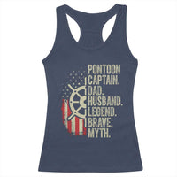 Pontoon Boat Captain Racerback Tank Top Dad Husband Legend Brave Myth