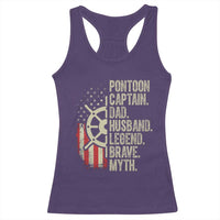Pontoon Boat Captain Racerback Tank Top Dad Husband Legend Brave Myth