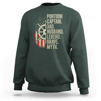 Pontoon Boat Captain Sweatshirt Dad Husband Legend Brave Myth