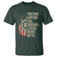 Pontoon Boat Captain T Shirt Dad Husband Legend Brave Myth