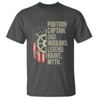 Pontoon Boat Captain T Shirt Dad Husband Legend Brave Myth