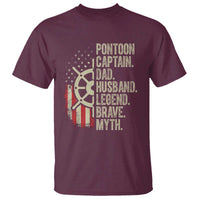 Pontoon Boat Captain T Shirt Dad Husband Legend Brave Myth