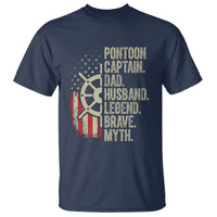 Pontoon Boat Captain T Shirt Dad Husband Legend Brave Myth