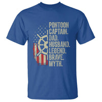 Pontoon Boat Captain T Shirt Dad Husband Legend Brave Myth