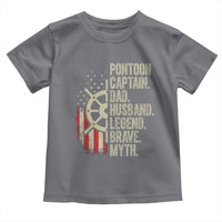 Pontoon Boat Captain Toddler T Shirt Dad Husband Legend Brave Myth