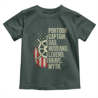 Pontoon Boat Captain Toddler T Shirt Dad Husband Legend Brave Myth