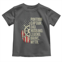 Pontoon Boat Captain Toddler T Shirt Dad Husband Legend Brave Myth