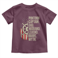 Pontoon Boat Captain Toddler T Shirt Dad Husband Legend Brave Myth