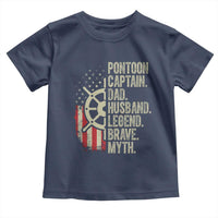 Pontoon Boat Captain Toddler T Shirt Dad Husband Legend Brave Myth