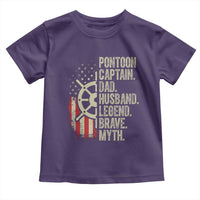Pontoon Boat Captain Toddler T Shirt Dad Husband Legend Brave Myth