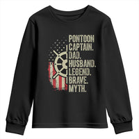 Pontoon Boat Captain Youth Sweatshirt Dad Husband Legend Brave Myth
