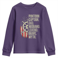 Pontoon Boat Captain Youth Sweatshirt Dad Husband Legend Brave Myth