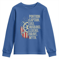 Pontoon Boat Captain Youth Sweatshirt Dad Husband Legend Brave Myth
