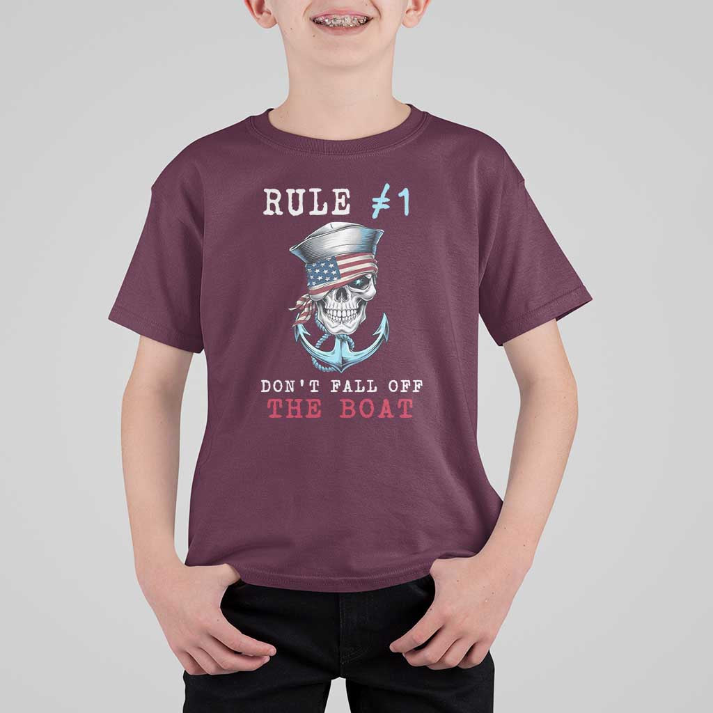 Funny Pirate Rule T Shirt For Kid Don't Fall Off The Boat