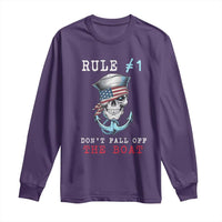 Funny Pirate Rule Long Sleeve Shirt Don't Fall Off The Boat