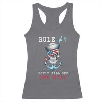 Funny Pirate Rule Racerback Tank Top Don't Fall Off The Boat