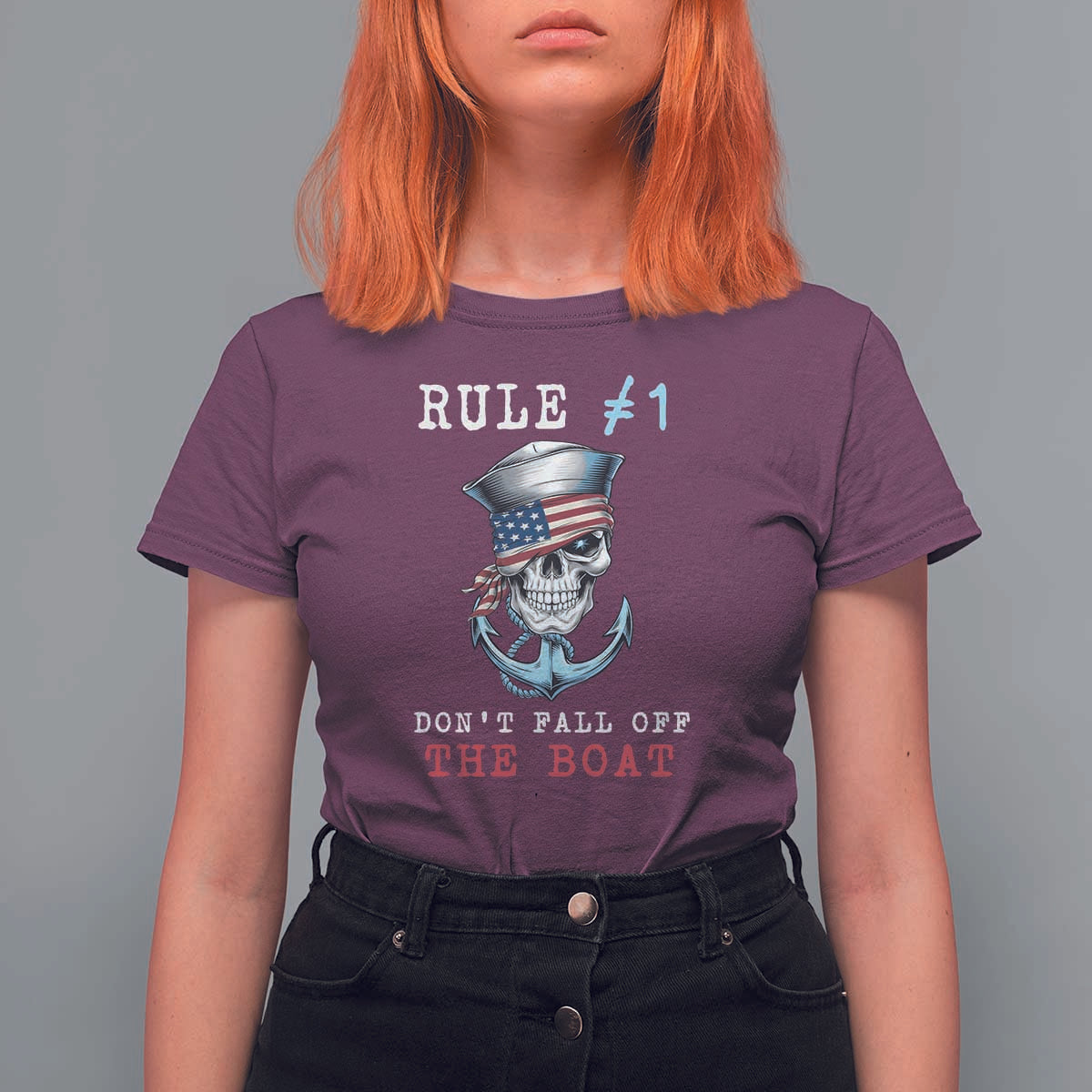 Funny Pirate Rule T Shirt For Women Don't Fall Off The Boat