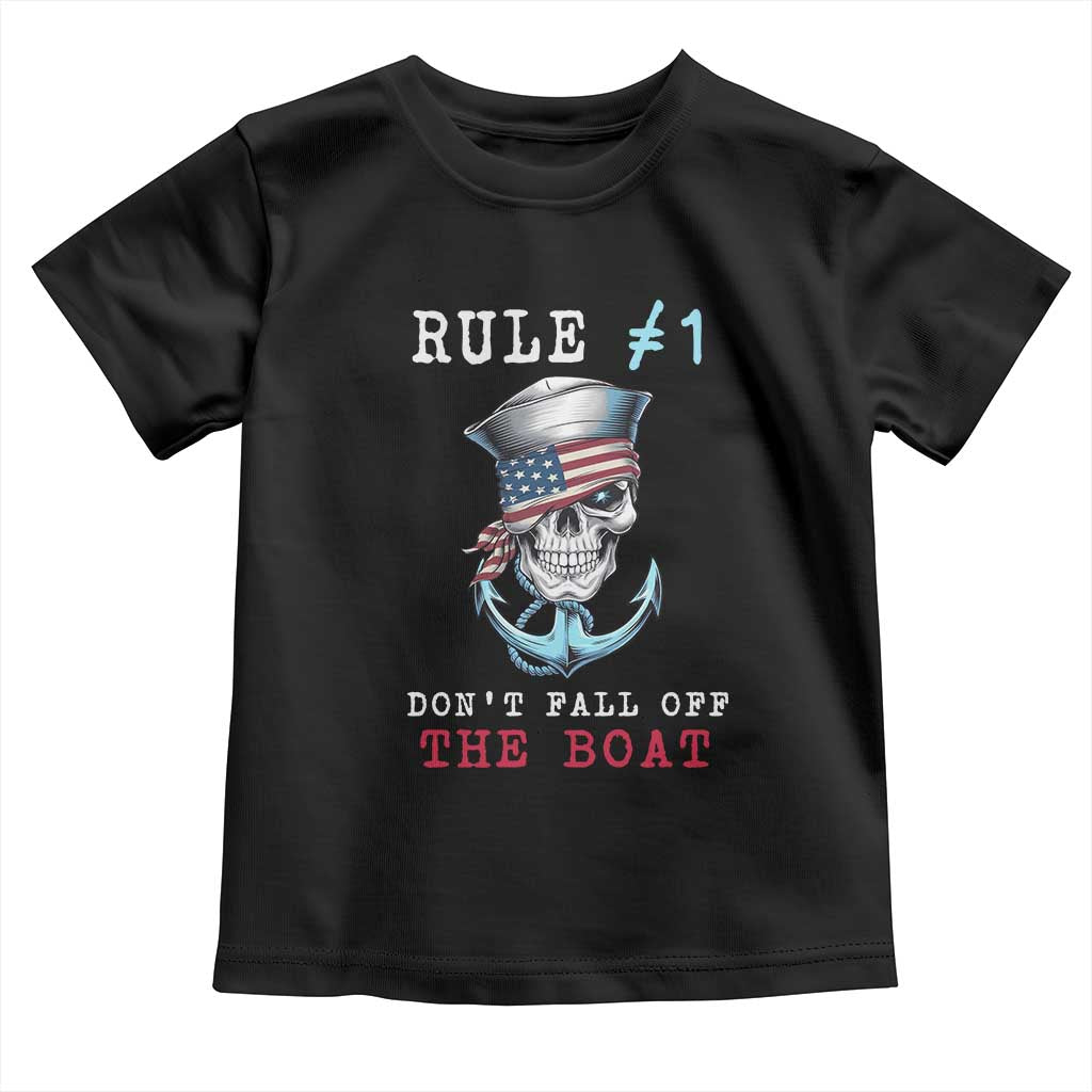 Funny Pirate Rule Toddler T Shirt Don't Fall Off The Boat