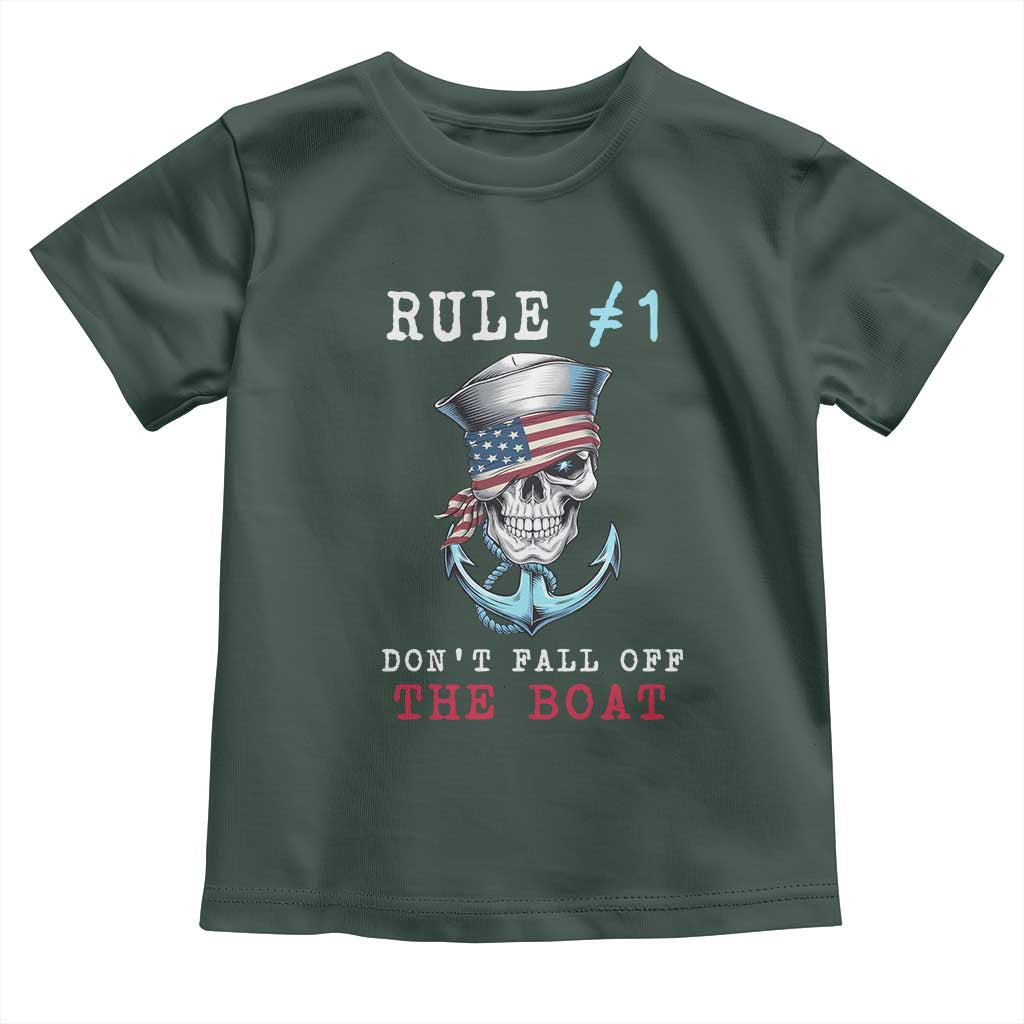 Funny Pirate Rule Toddler T Shirt Don't Fall Off The Boat