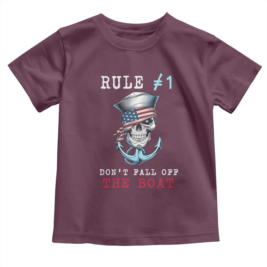 Funny Pirate Rule Toddler T Shirt Don't Fall Off The Boat