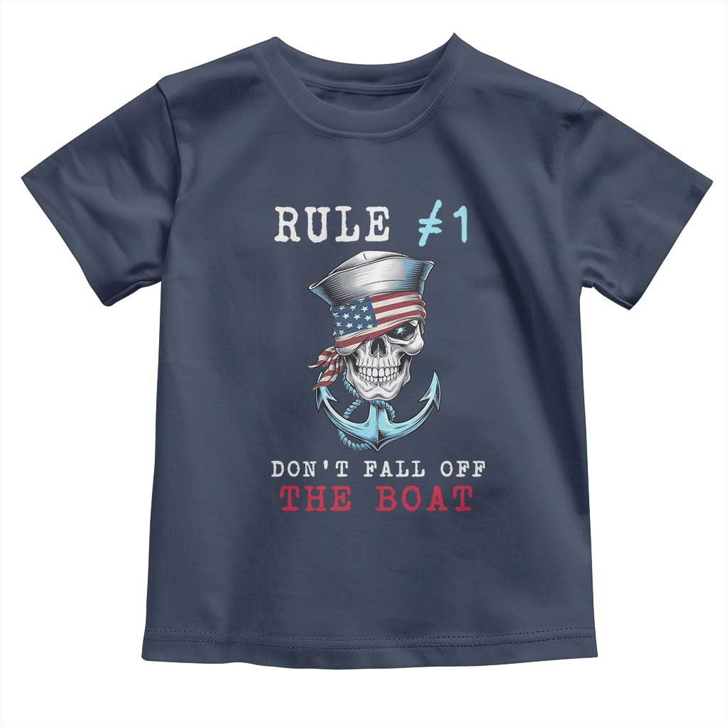 Funny Pirate Rule Toddler T Shirt Don't Fall Off The Boat