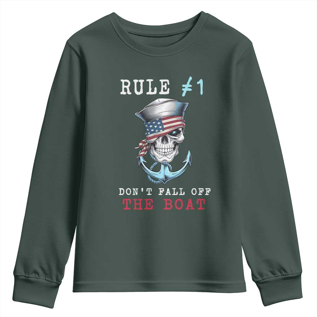 Funny Pirate Rule Youth Sweatshirt Don't Fall Off The Boat