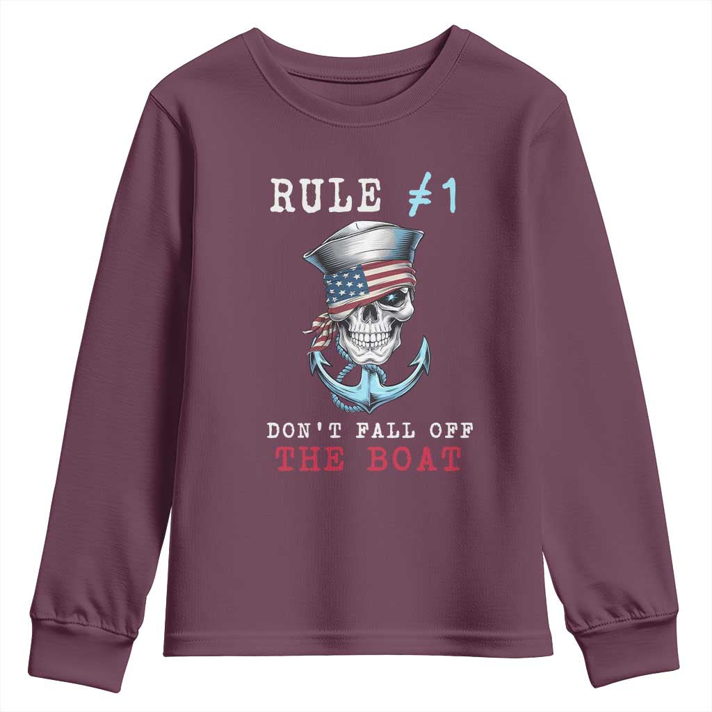 Funny Pirate Rule Youth Sweatshirt Don't Fall Off The Boat