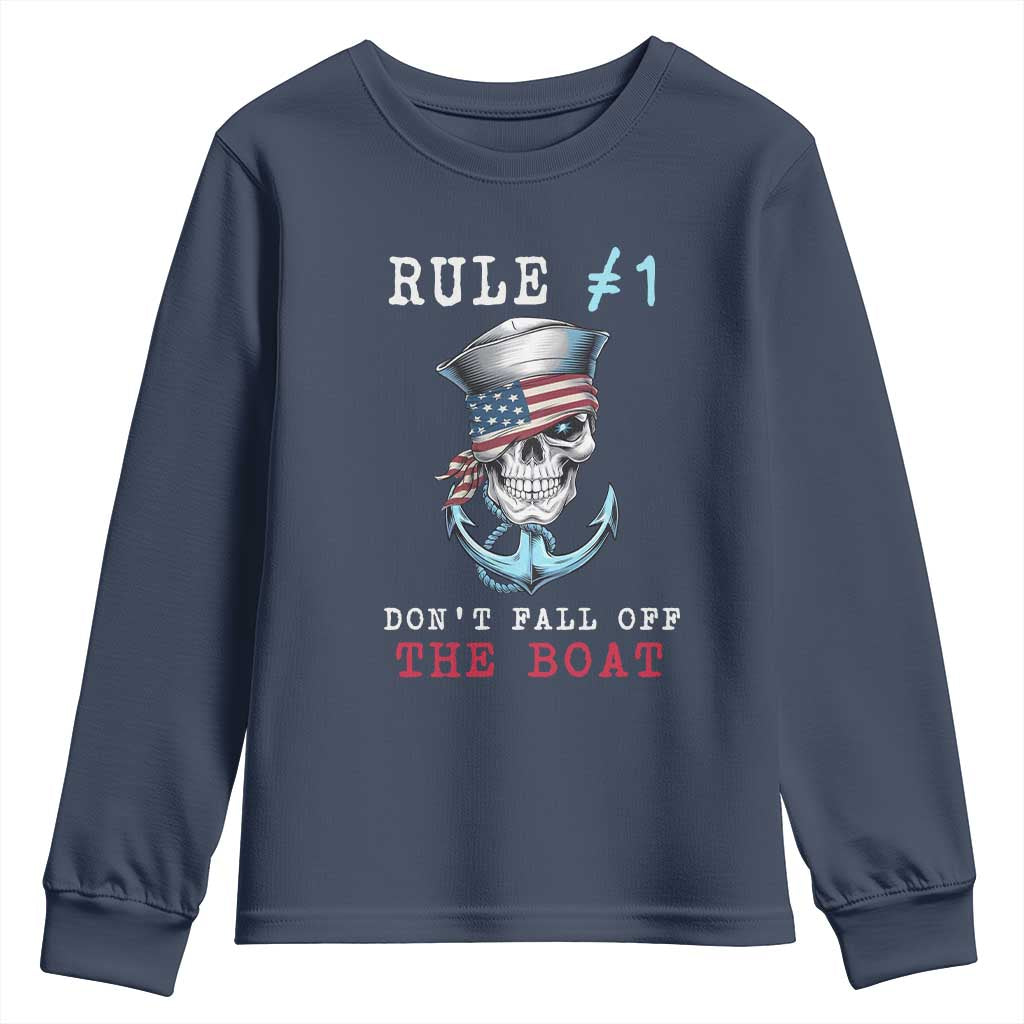 Funny Pirate Rule Youth Sweatshirt Don't Fall Off The Boat