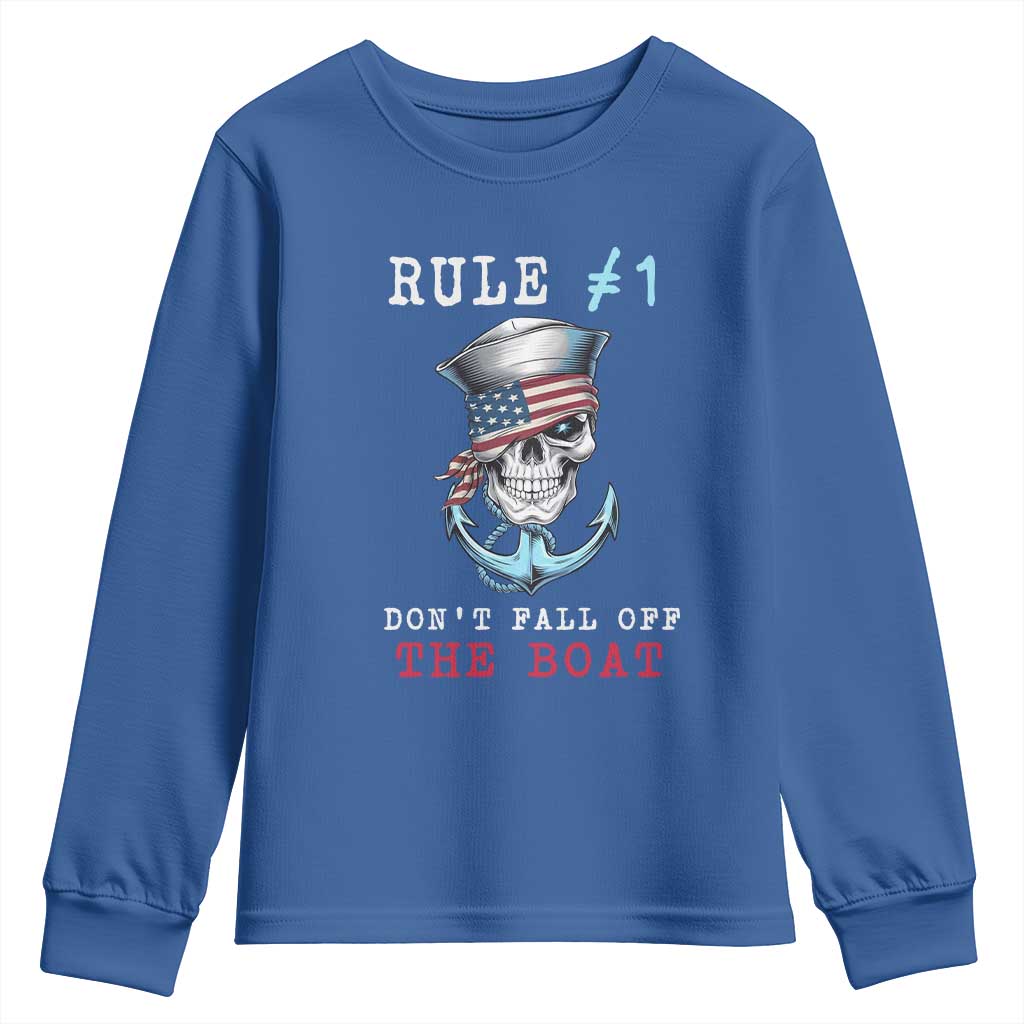 Funny Pirate Rule Youth Sweatshirt Don't Fall Off The Boat