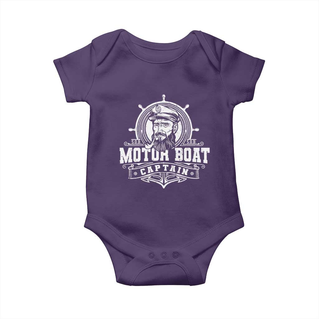 Vintage Motor Boat Captain Baby Onesie