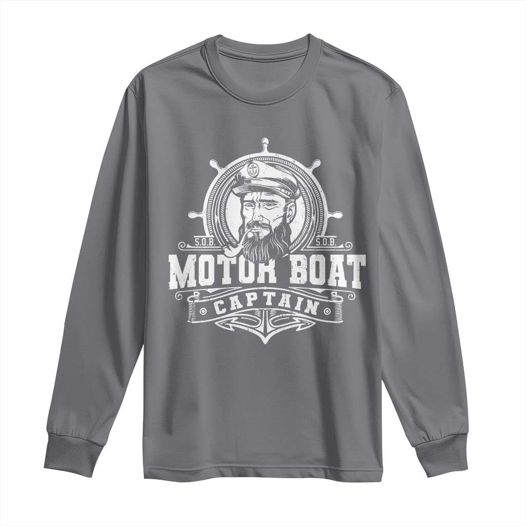 Vintage Motor Boat Captain Long Sleeve Shirt