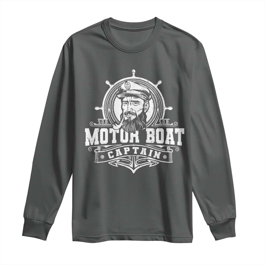 Vintage Motor Boat Captain Long Sleeve Shirt