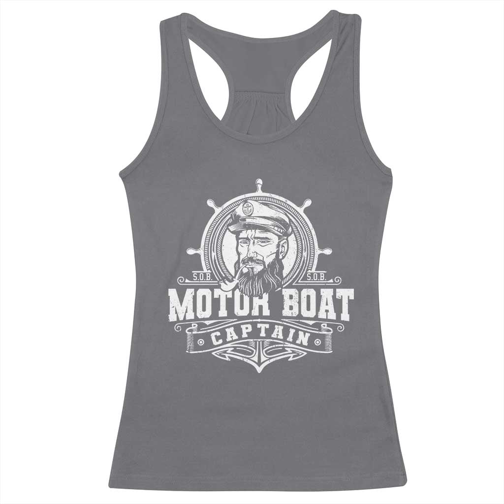 Vintage Motor Boat Captain Racerback Tank Top