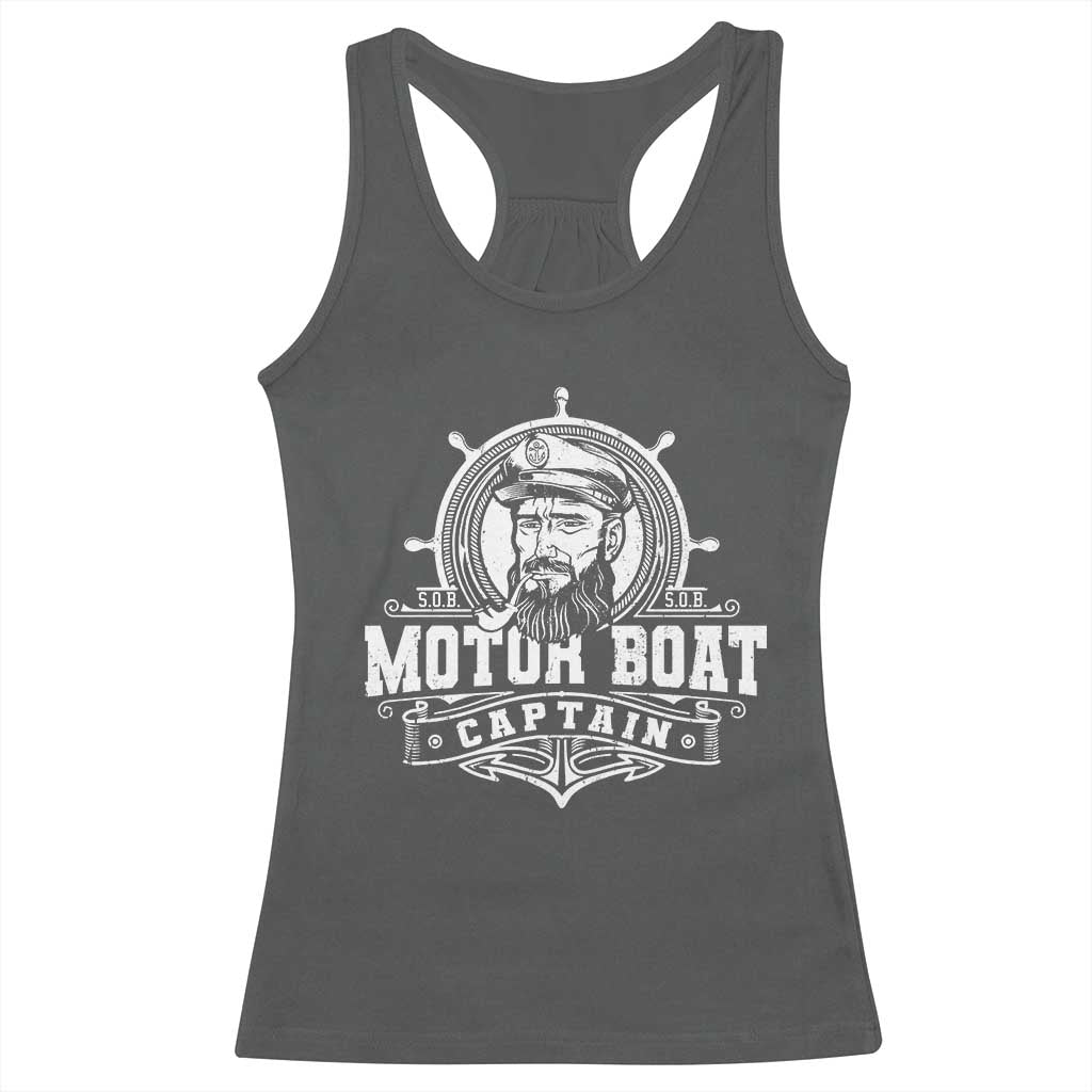 Vintage Motor Boat Captain Racerback Tank Top